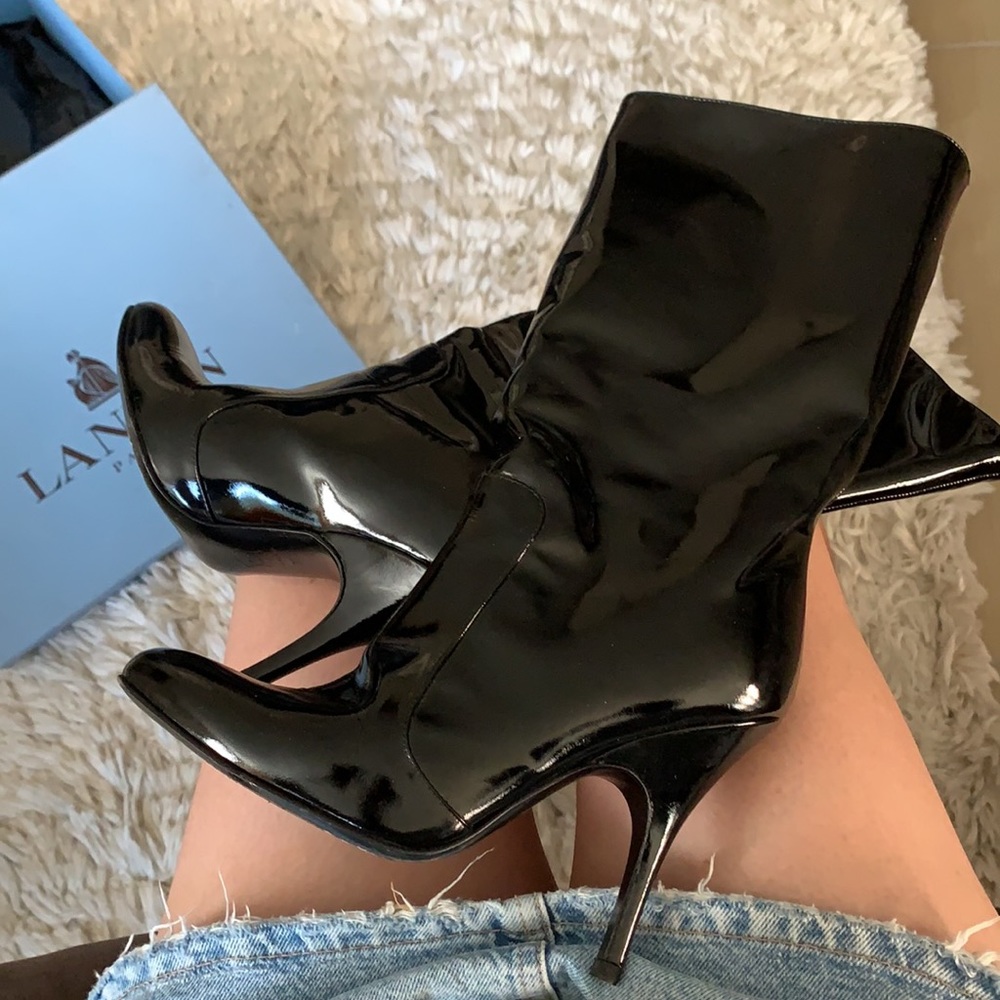 💖✨Lanvin Paris💖Black Pattern Leather short boots - Picture 13 of 16